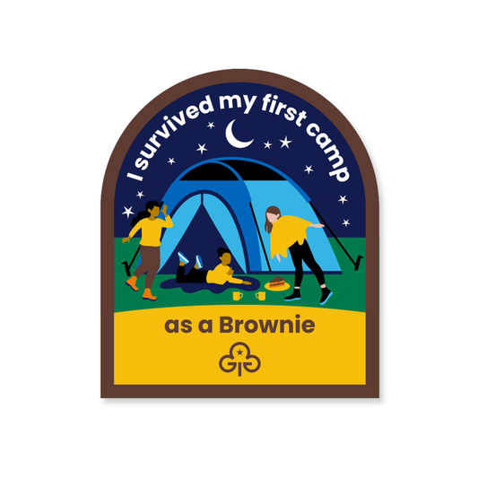 I survived my first camp as a Brownie woven badge
