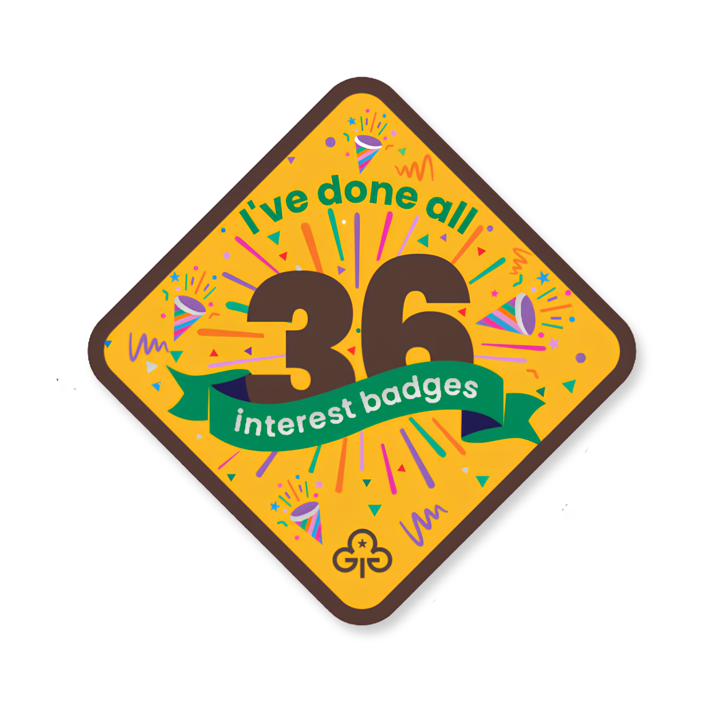 I've done all 36 Interest Badges - Brownies Woven Badge