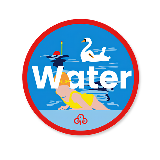 Rainbows water adventure woven badge