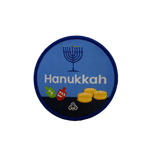 Hanukkah holiday woven badge