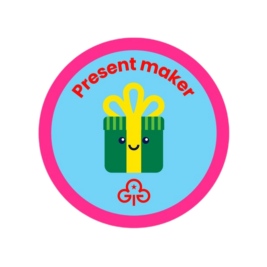 Rainbows Present Maker woven badge