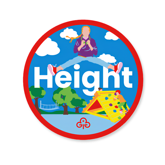 Rainbows height adventure woven badge