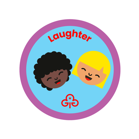 Rainbows Laughter woven badge