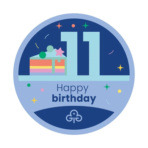 Happy 11th birthday woven badge