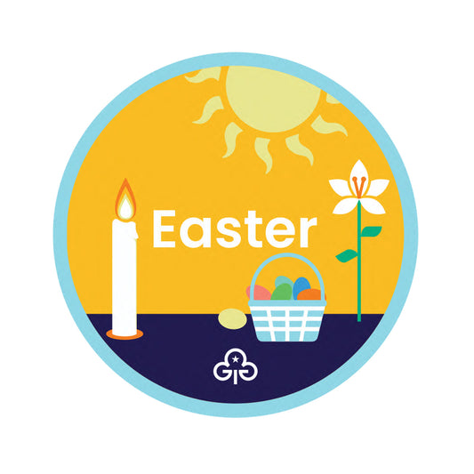 Easter holiday woven badge
