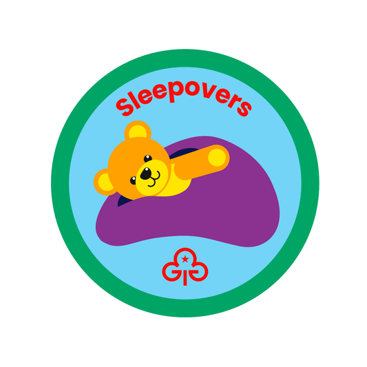 Rainbows Sleepovers woven badge