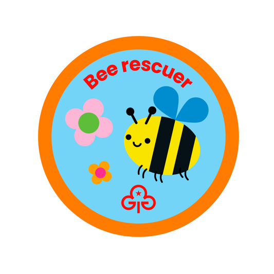 Rainbows Bee Rescuer woven badge
