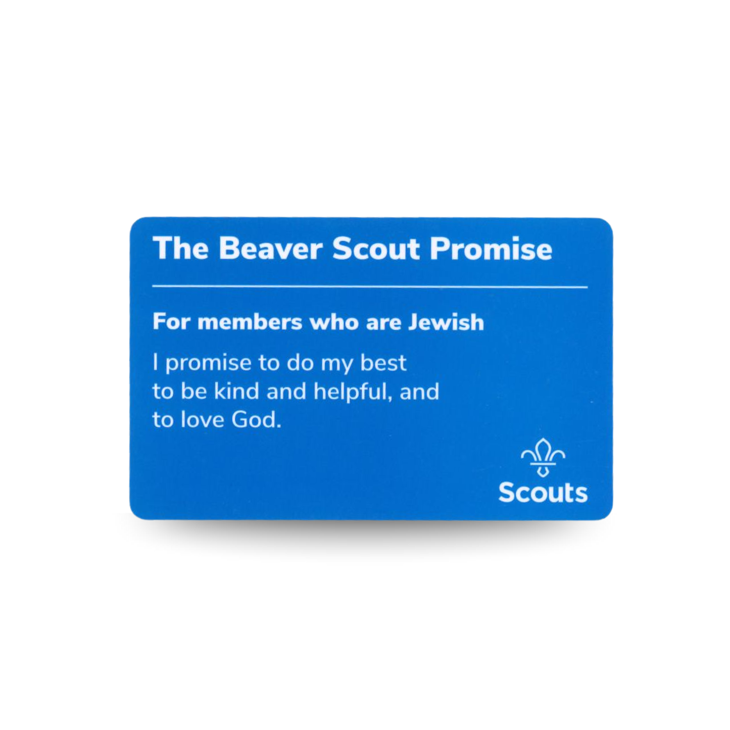 Beaver Scouts Promise card - Jewish