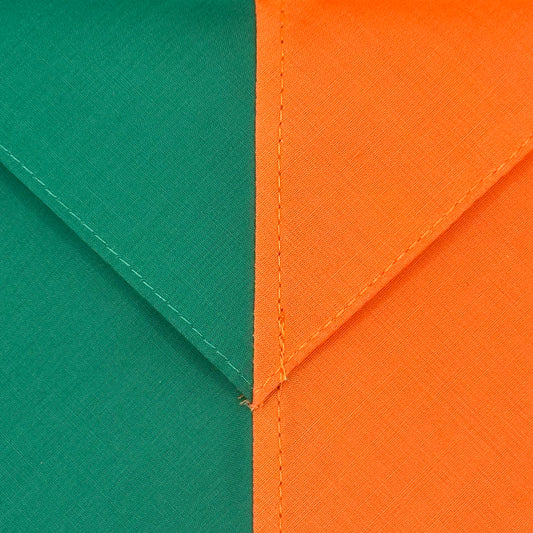 Adult Necker Half and Half - Emerald / Tangerine