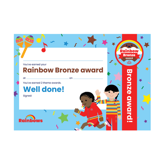 Bronze award certificate - Rainbows