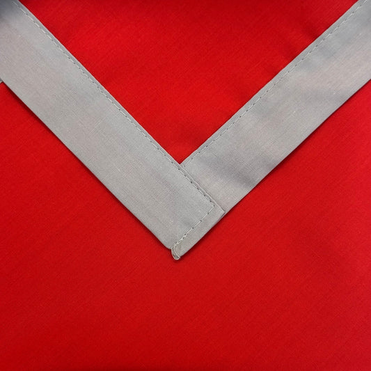 Child Necker with Trim - Scarlet / Silver Grey