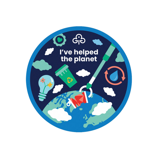 I've helped the planet woven badge
