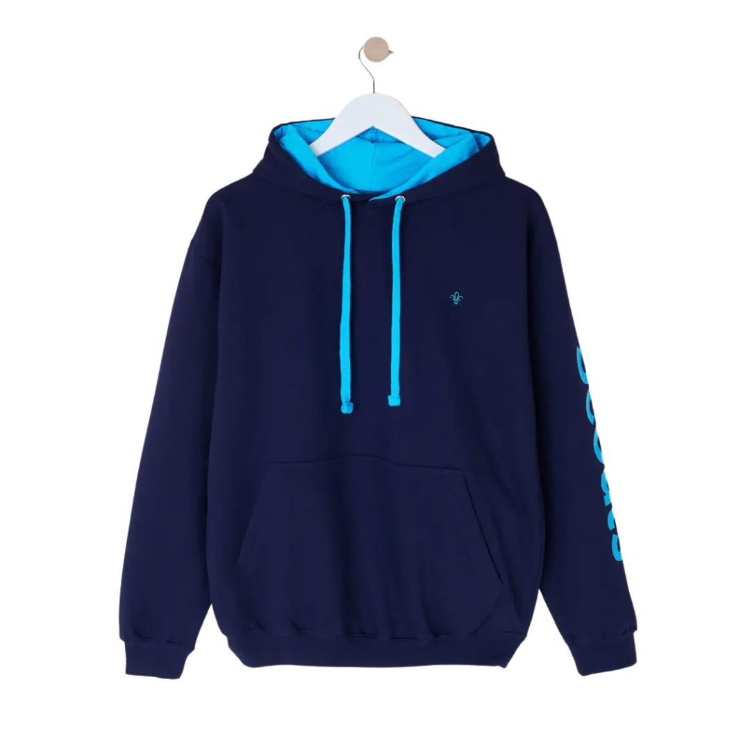 Scouts Fleur de Lis Bold Contrast Hoodie - Navy/Blue