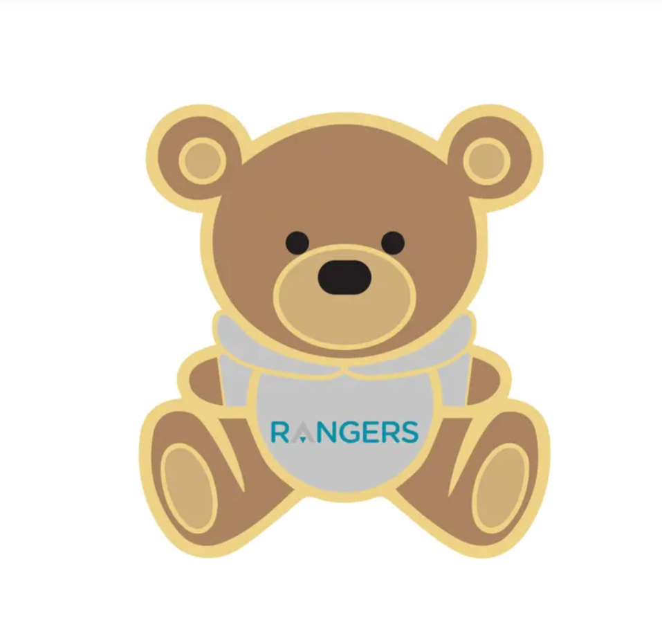 Rangers teddy pin badge