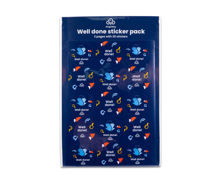 Scout Guide Sticker Girlguiding well done stickers – The Scout And Guide Shop