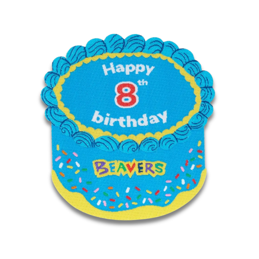 Beavers Happy 8th Birthday Blanket Badge