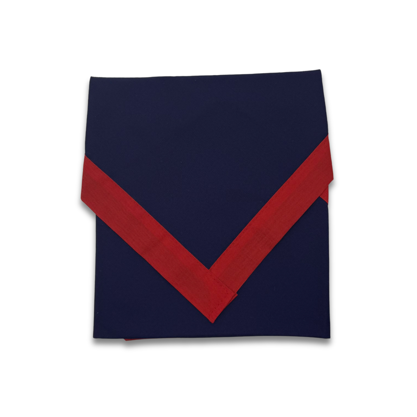 Adult Necker with Trim - French Navy/Scarlet (100% Cotton)