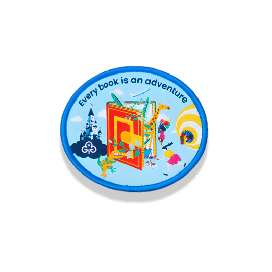 Every book is an adventure woven badge