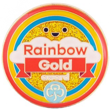 Gold award - Rainbows metal badge