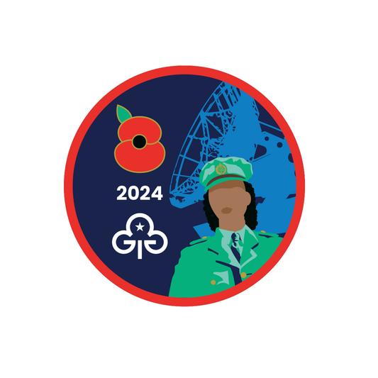 Remembrance Poppy woven badge and info card 2024